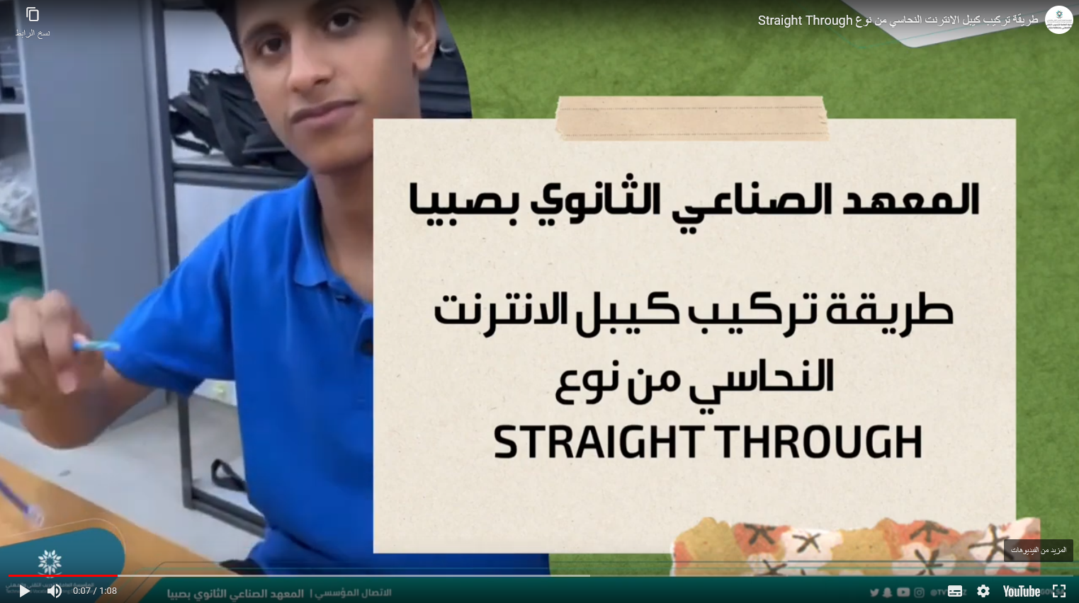  طريقة تركيب كيبل الانترنت النحاسي من نوع Straight Through 
